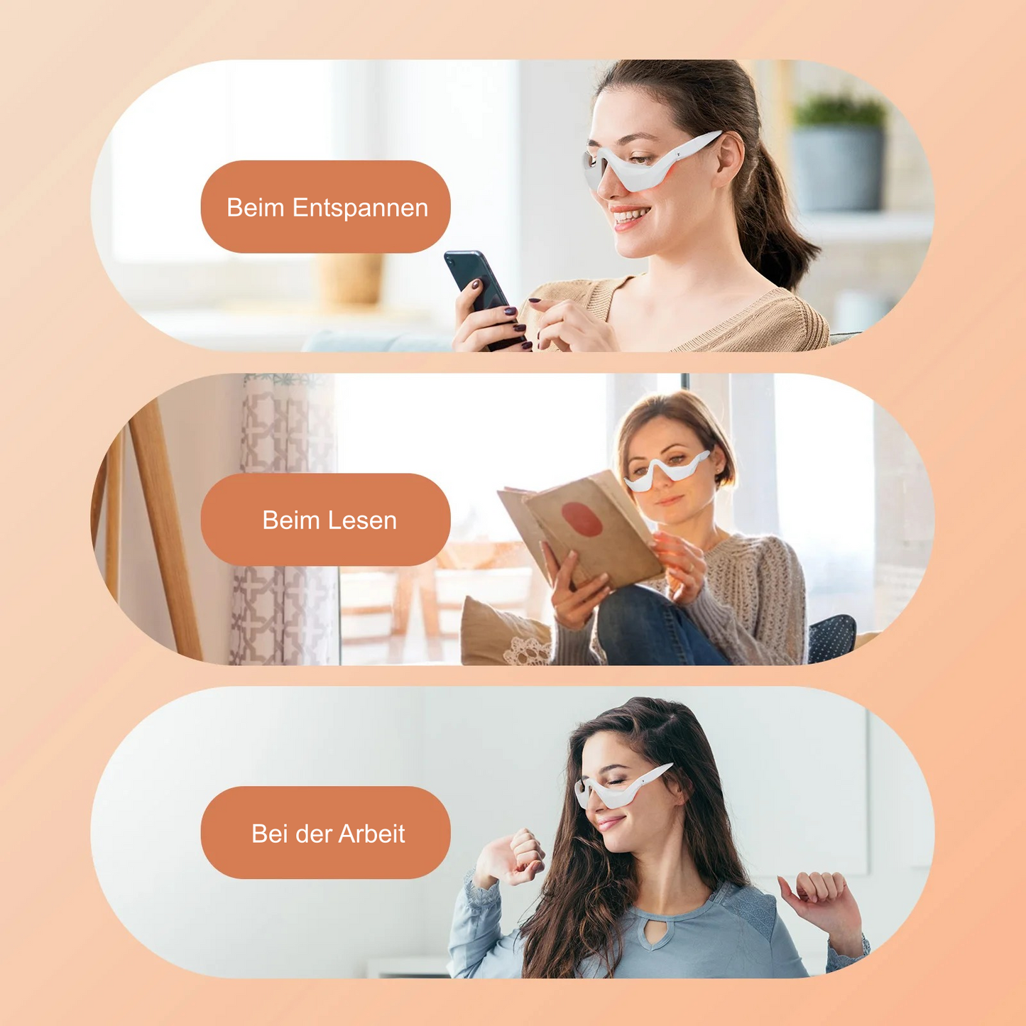 EMS & Rotlichttherapie Brille - Sofortige Linderung von Augenringen