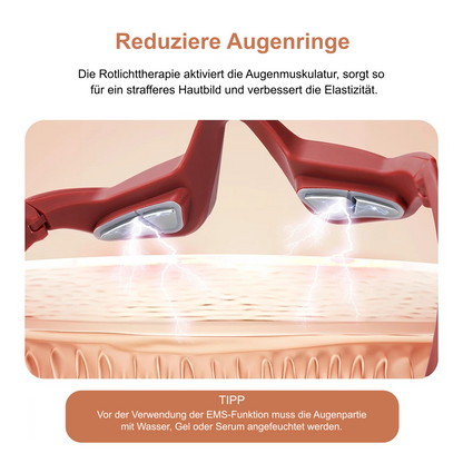 EMS & Rotlichttherapie Brille - Sofortige Linderung von Augenringen